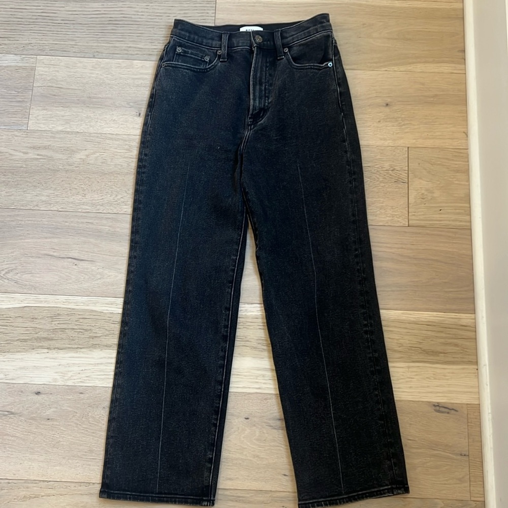Pistola black straight leg jeans, mid rise, size 26